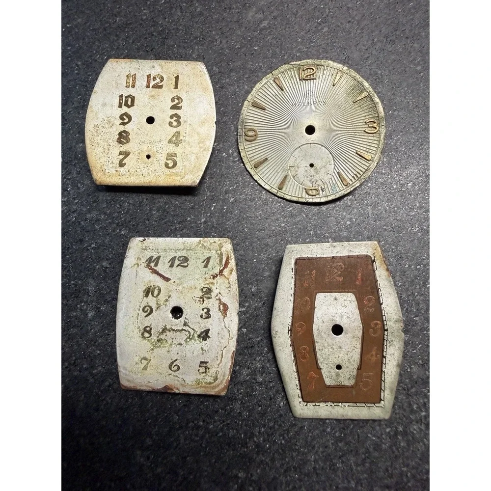 Watch Dial Lot 47 Pieces Bulova Elgin Waltham Gruen Art Deco Parts